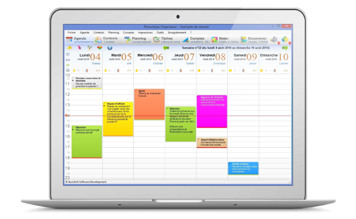 Carnet d'adresses  PersoApps Calendrier - Logiciel de gestion de