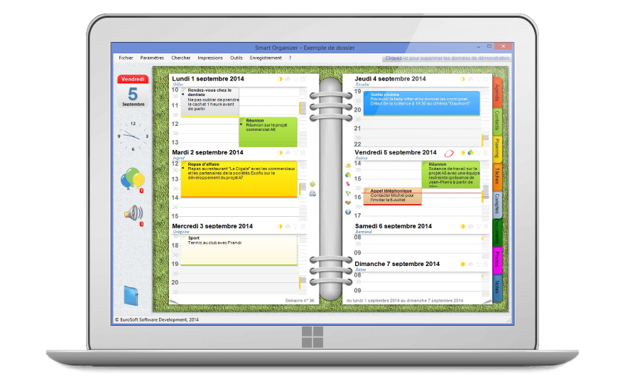 Carnet d'adresses  PersoApps Calendrier - Logiciel de gestion de